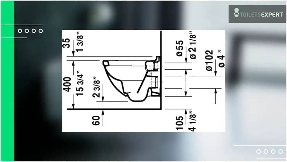 Duravit Starck 3 2227090092 Wall-Mounted Toilet Dimensions